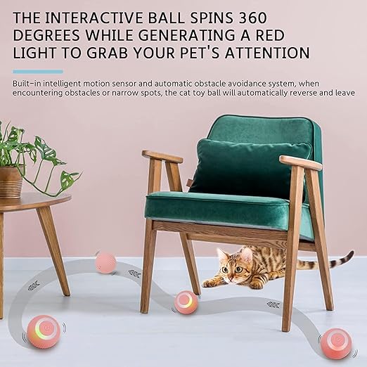 Automatic Cat Toy Ball – 360° Spinning Smart Ball for Active Play (Pack of 1)