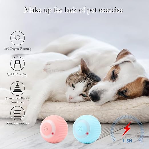 Automatic Cat Toy Ball – 360° Spinning Smart Ball for Active Play (Pack of 1)