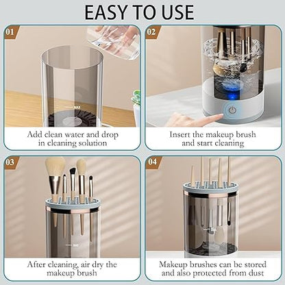 Electric Cosmetic Makeup Brush Cleaning Tool, Makeup Brush Cleaner and Dryer Machine, One-Button Operation
