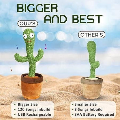 Talking Cactus Toy – LED Light-Up, Dancing & Mimicking Music Toy for Kids