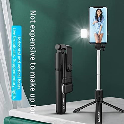 3-in-1 Extendable Selfie Stick Tripod with Bluetooth Remote & Flash Light