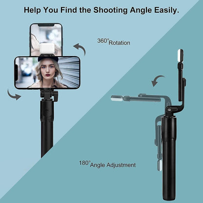 3-in-1 Extendable Selfie Stick Tripod with Bluetooth Remote & Flash Light