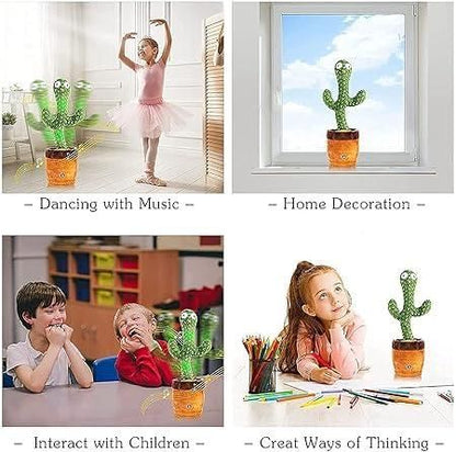 Talking Cactus Toy – LED Light-Up, Dancing & Mimicking Music Toy for Kids
