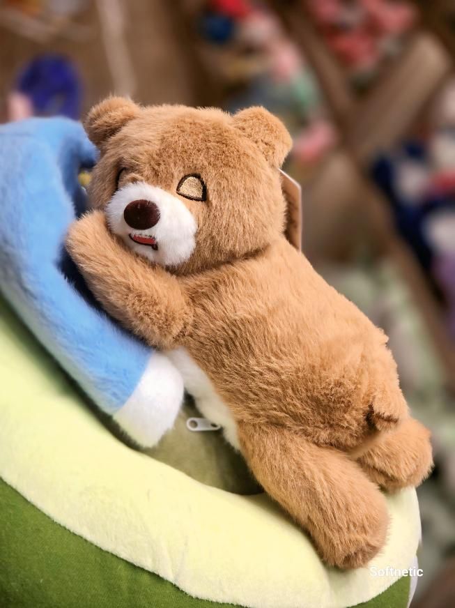 Sleeping Breathing Bear Soft Toy – Musical Plush Sleep Companion for Babies (30cm)