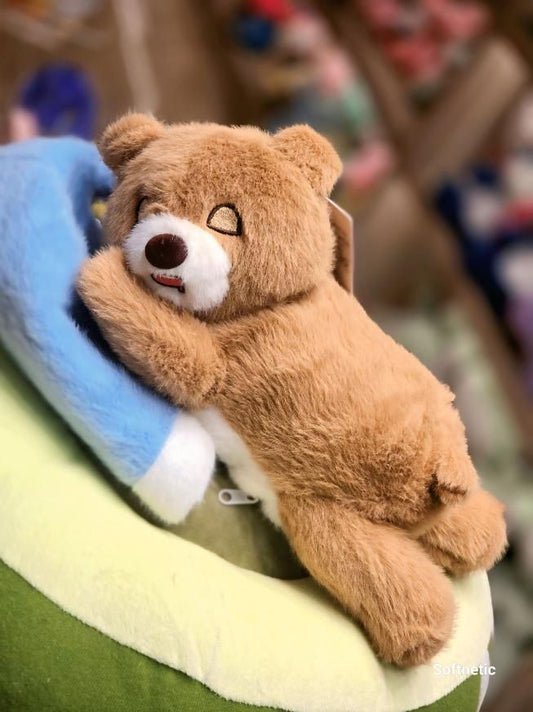 Sleeping Breathing Bear Soft Toy – Musical Plush Sleep Companion for Babies (30cm)