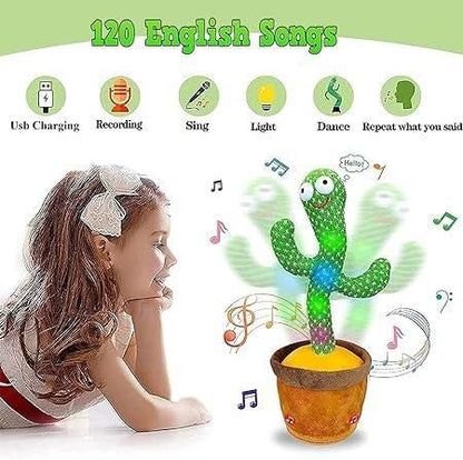 Talking Cactus Toy – LED Light-Up, Dancing & Mimicking Music Toy for Kids