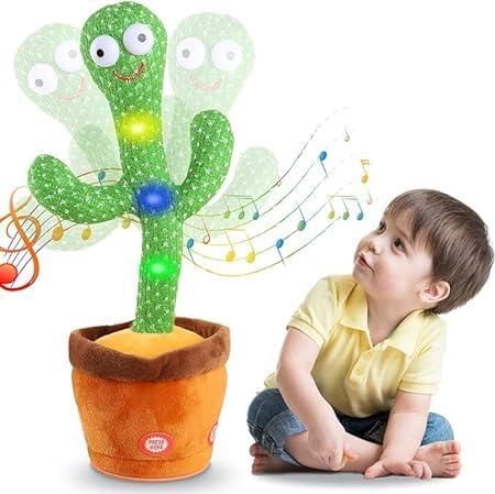 Talking Cactus Toy – LED Light-Up, Dancing & Mimicking Music Toy for Kids