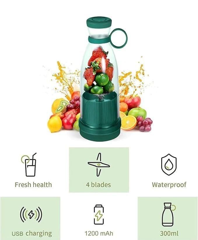 Wireless Personal Blender Bottle – Mini Juicer for Travel, Gym & Office Use