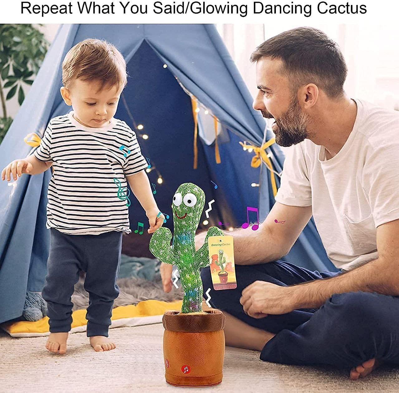Talking Cactus Toy – LED Light-Up, Dancing & Mimicking Music Toy for Kids