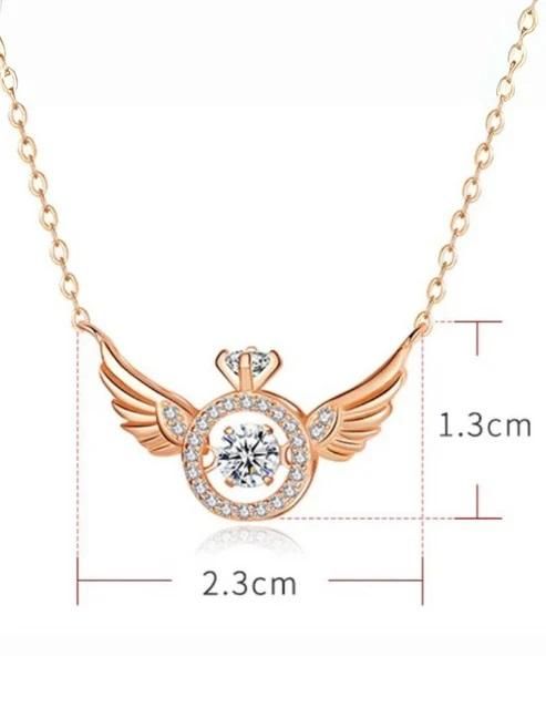 Elegant Rose Gold Angel Wings Necklace – Lightweight Pendant Chain