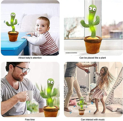 Talking Cactus Toy – LED Light-Up, Dancing & Mimicking Music Toy for Kids