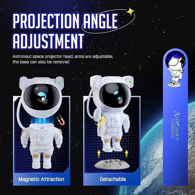Astronaut Galaxy Projector with Remote – 360° Magnetic Head Rotation & Starry Sky Night Light